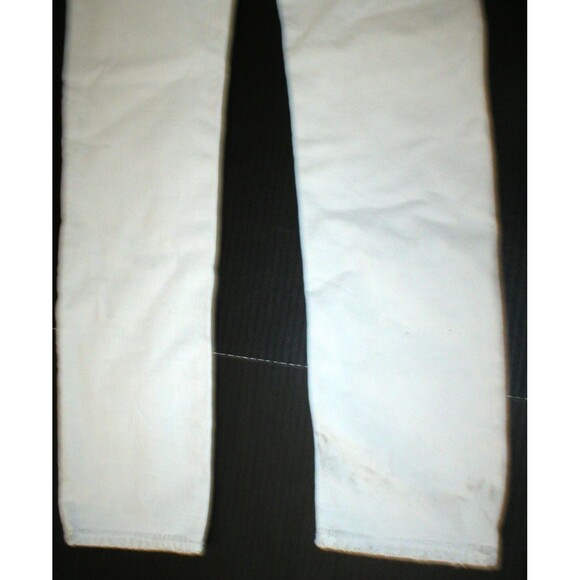 New NWT Womens 28 Designer Helmut Lang Italy Jeans White Skinny Destroyed Ripped - Picture 8 of 12